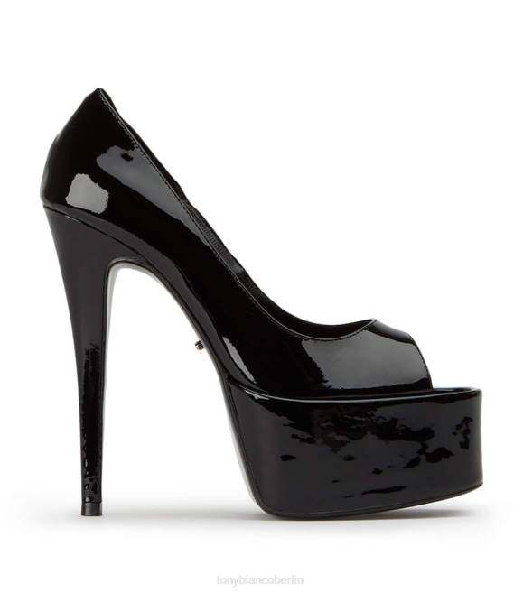 schwarzes Lackleder